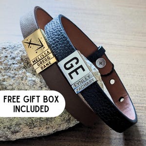 Pulsera personalizada para hombre con nombre de niño, regalo único para papá, regalo para esposo, regalo personalizado para el día del padre, regalo de niños, regalo para papá primerizo.