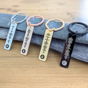 Spotify Code Keyring | Personalised Music Keyring | Custom Music Song Keyring | Personalised Keychain | Engraved Keychain