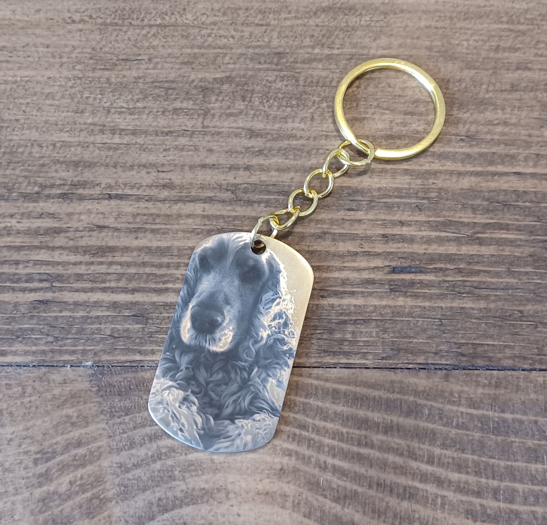 Laser Photo Engraved Stainless Steel Keyring. High Quality Photo