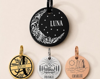 Personalized Pet ID Tag: Custom Engraved Stainless Steel Dog Cat Tag