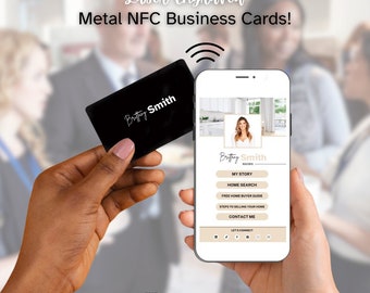 Schwarze Vollmetall NFC Visitenkarte - Vcard, Tap Card (2-seitig lasergraviert)