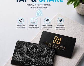 Hybrid NFC-metallvisitkort – Anpassat graverat smart tryckkort
