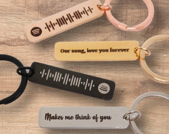 Spotify Code Keyring | Personalised Music Keyring | Custom Music Song Keyring | Personalised Keychain | Engraved Keychain