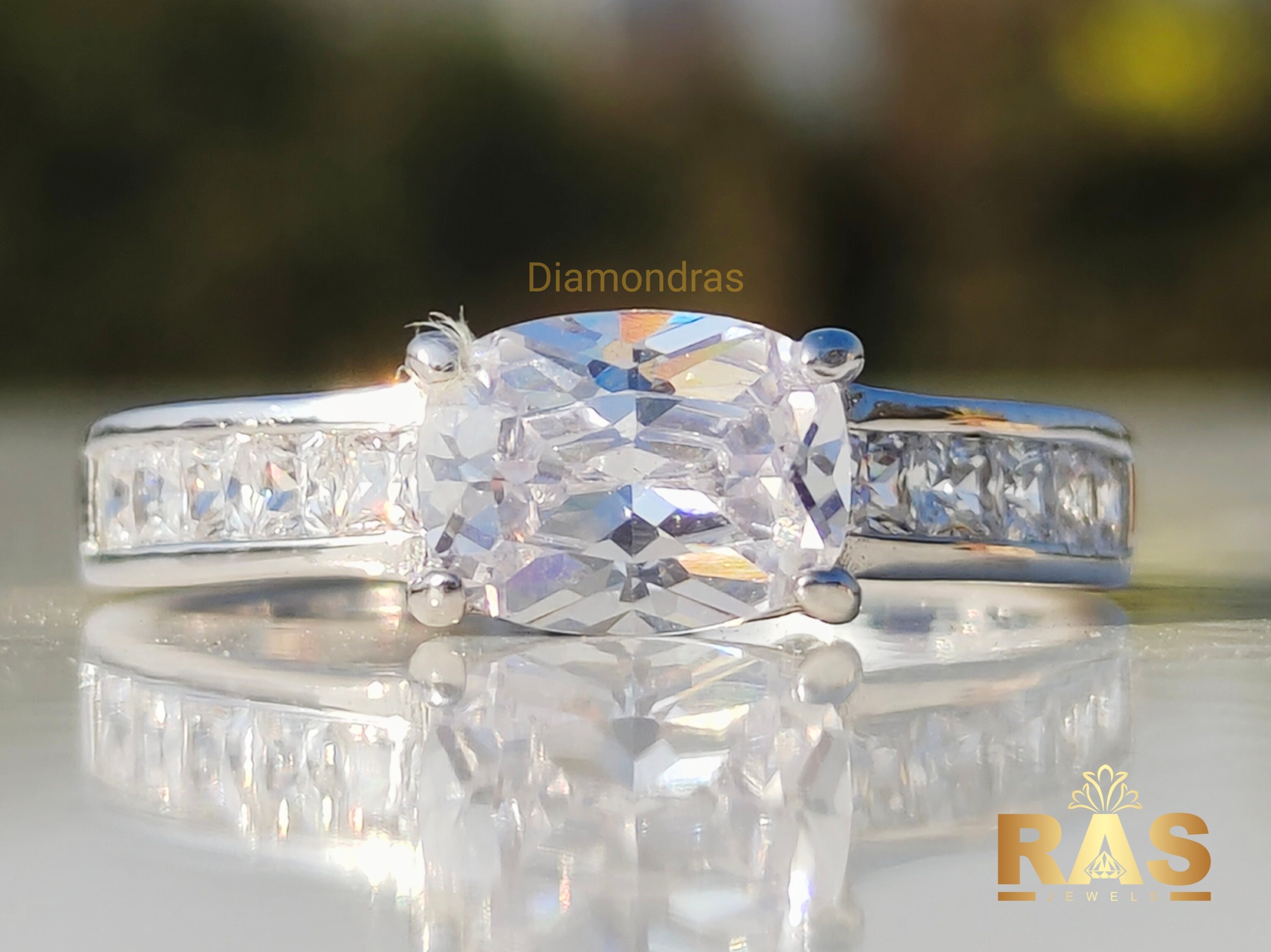 2.5 Carat Princess Cut Diamond Engagement Ring (Channel Set)