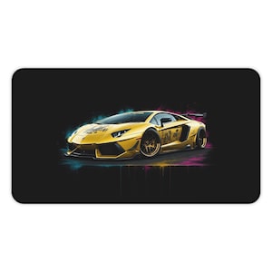 Tappetino da scrivania Lamborghini, tappetino per mouse per computer, toro italiano, importazione di auto sportive, regalo unico per gli appassionati di auto, arredamento per ufficio