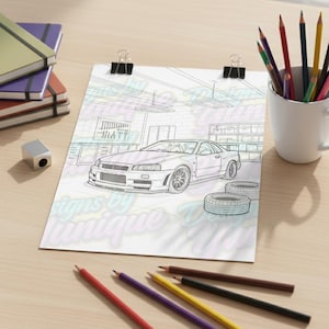 Nissan GTR R34 målarbild | JDM-bilkonst (PDF)