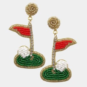 Luxury Beaded Earrings- Golf Hole In One Accessories