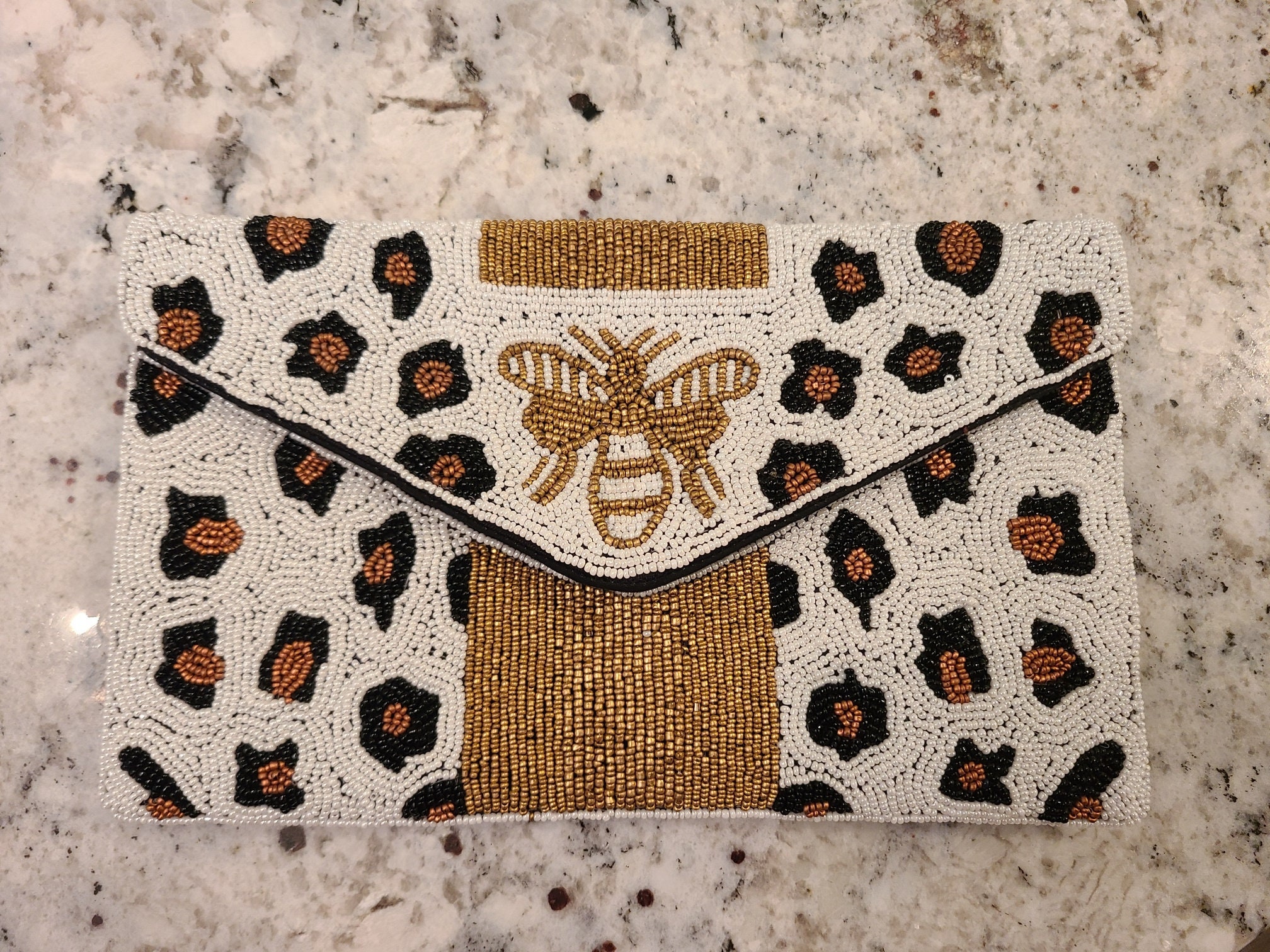 Rainbow Bee Beaded Clutch — Clutches America & Beyond