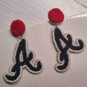 Luxury Beaded Handmade Earrings - Baseball