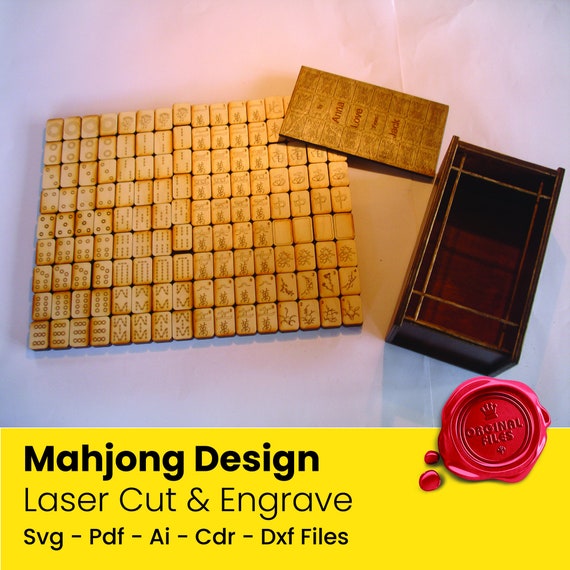 Mahjongg Solitaire Chinese 3D Mahjong Game Laser or Cnc Cut. 