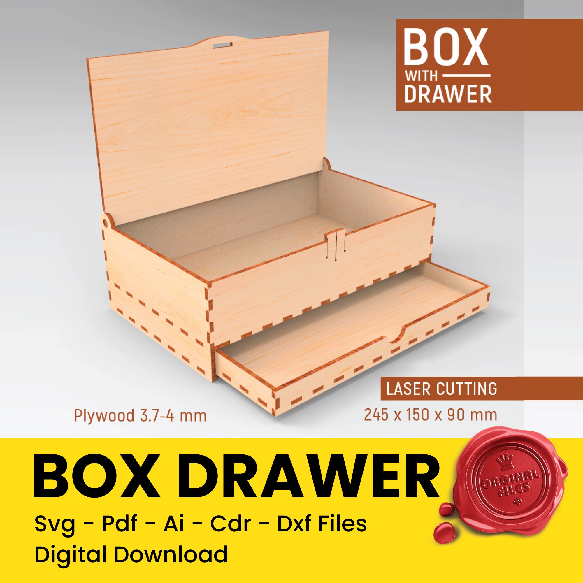 Drawer Box SVG Template, Slide Box Template, Jewellery Box Template, Cricut  Cut Files, Silhouette Cut Files 