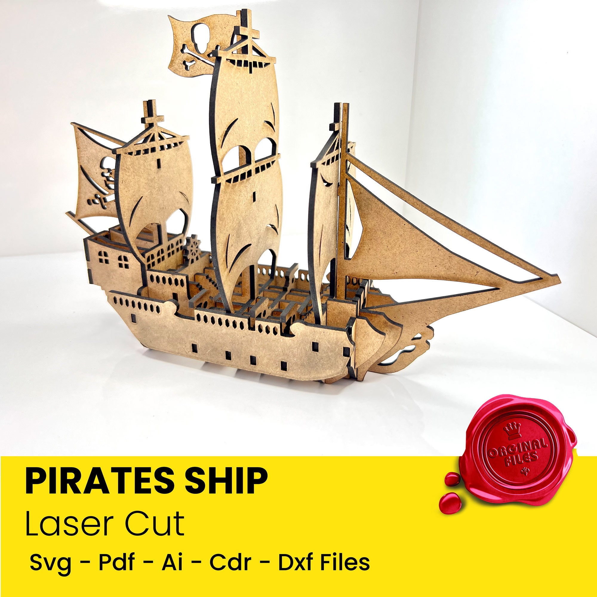 Ship Model Ship Pirate Ship Plastic From One Collection 8 5/16x7 1/2in