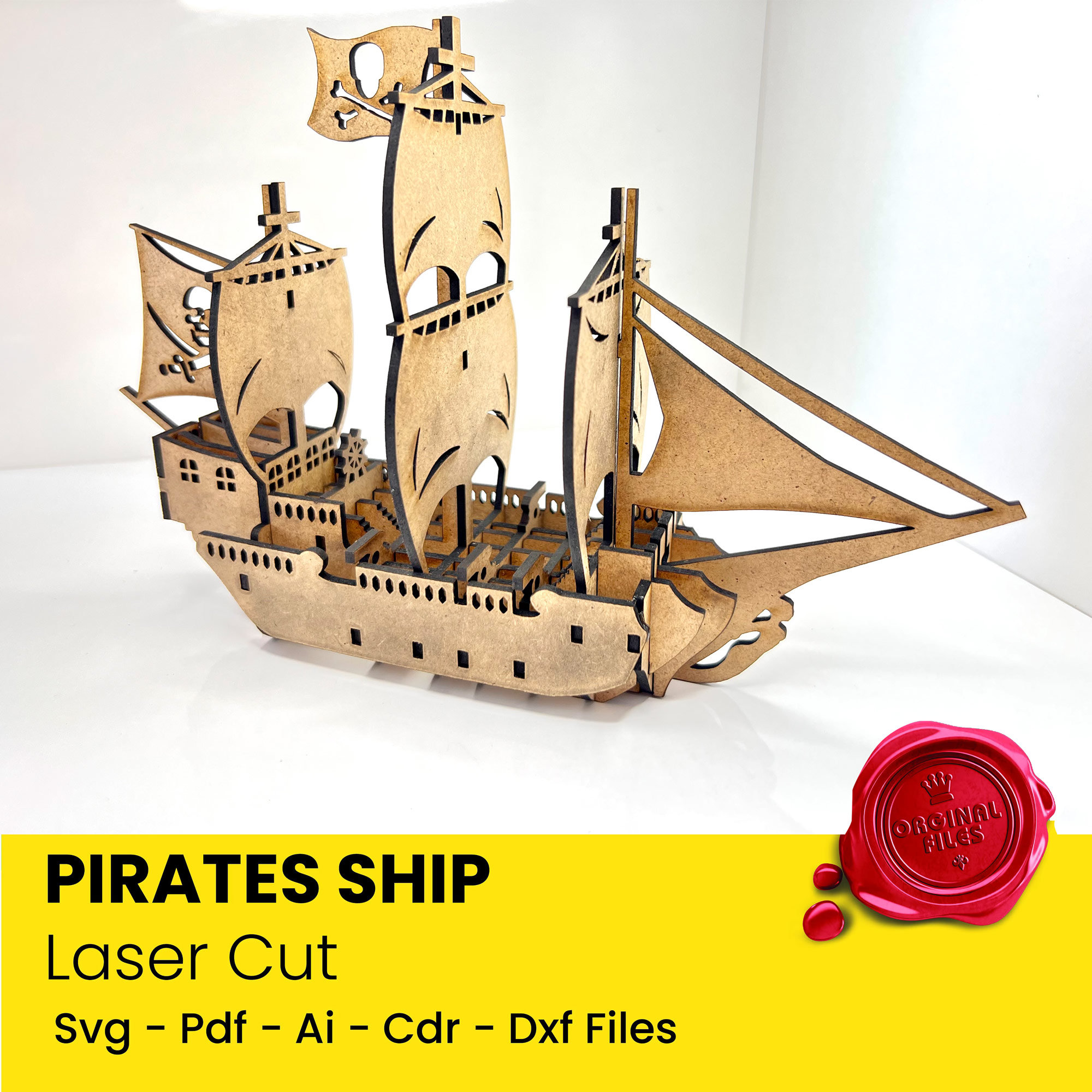 Large Pirate Ship Plan, 11x19ft DIY Project