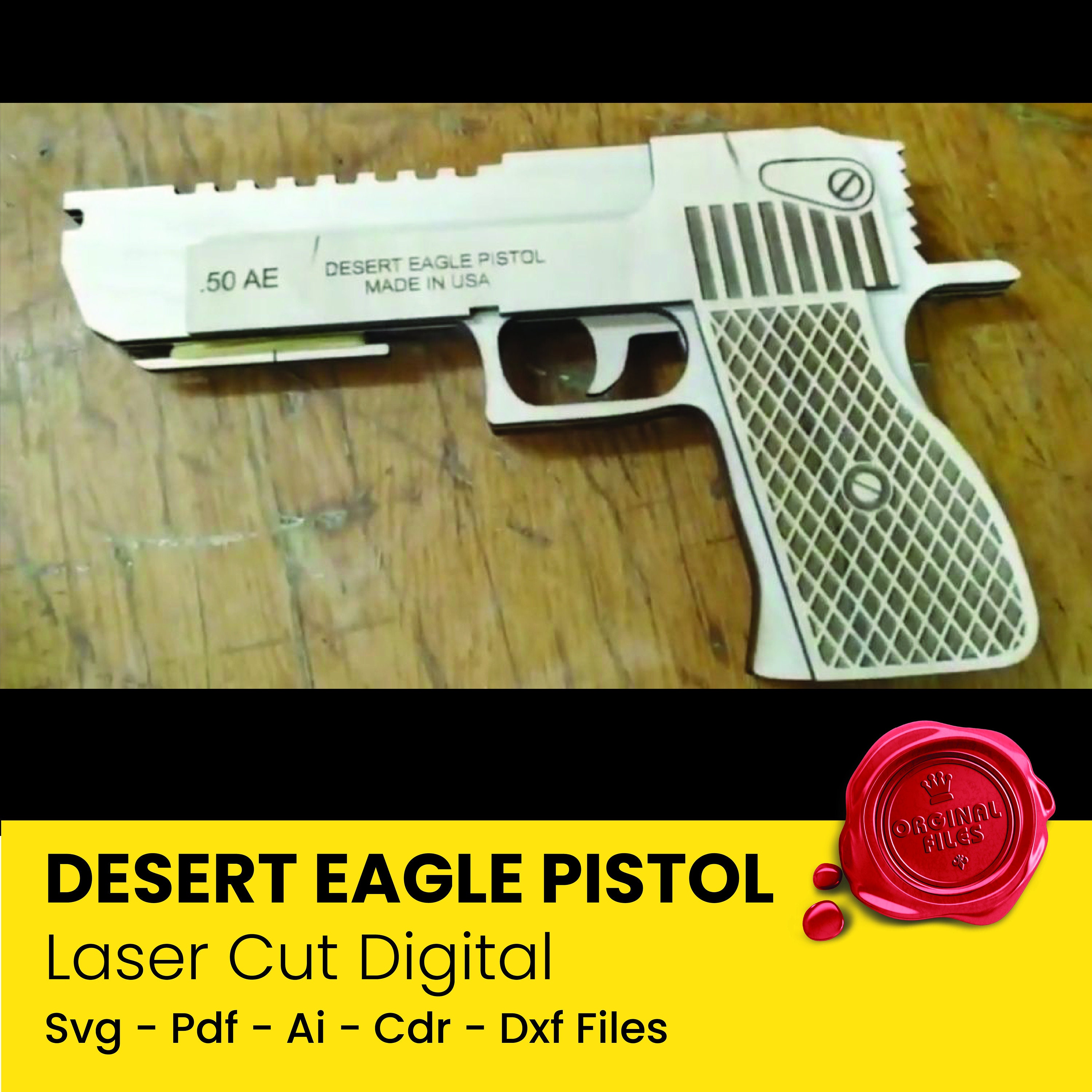 DESERT EAGLE 50 Cal Rubber Band Gun, Laser Cut, Instant Download 