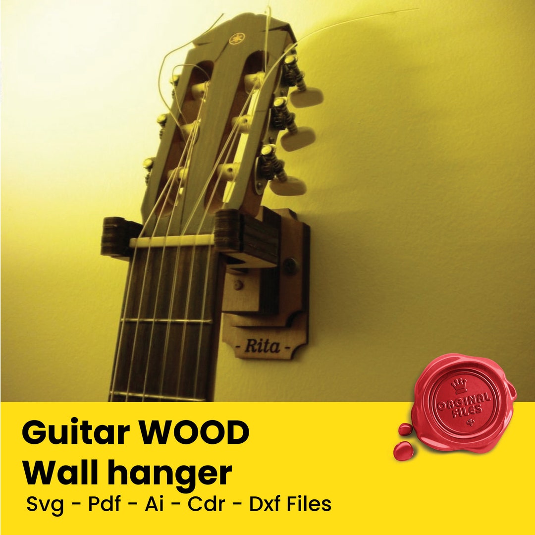 Wooden Guitar Hanger, Guitar Hook Wall Mount, Guitar Accessory, Guitar