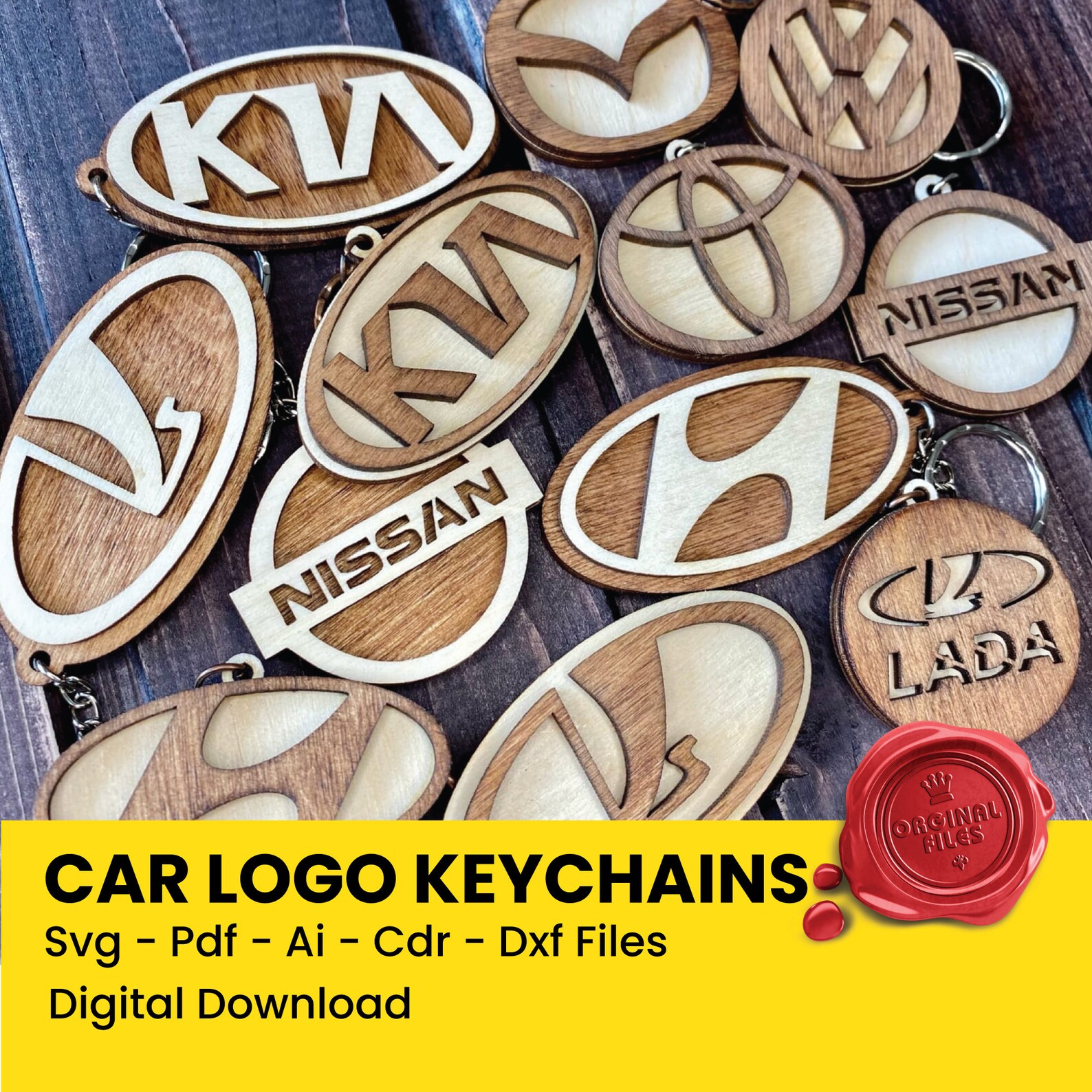 Keychains for Car Keys Bundle 2 Svg Logo Car Brands for Key Etsy