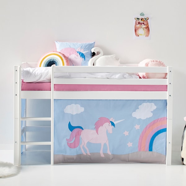 Hoppekids Unicorn Rideau pour demi-lit haut et superposé 70x160 cm / 90x200 cm