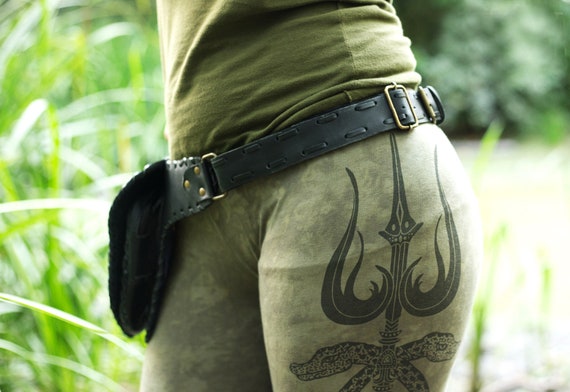 LEATHER Utility Belt - STEAMPUNK - Festival Vegan Belt  display picture 1
