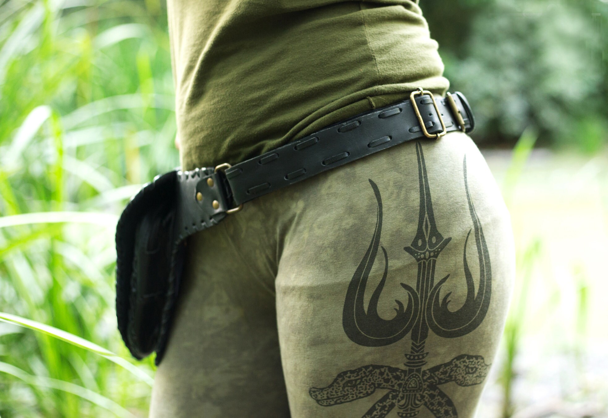LEATHER Utility Belt - STEAMPUNK - Festival Vegan Belt  display picture 3