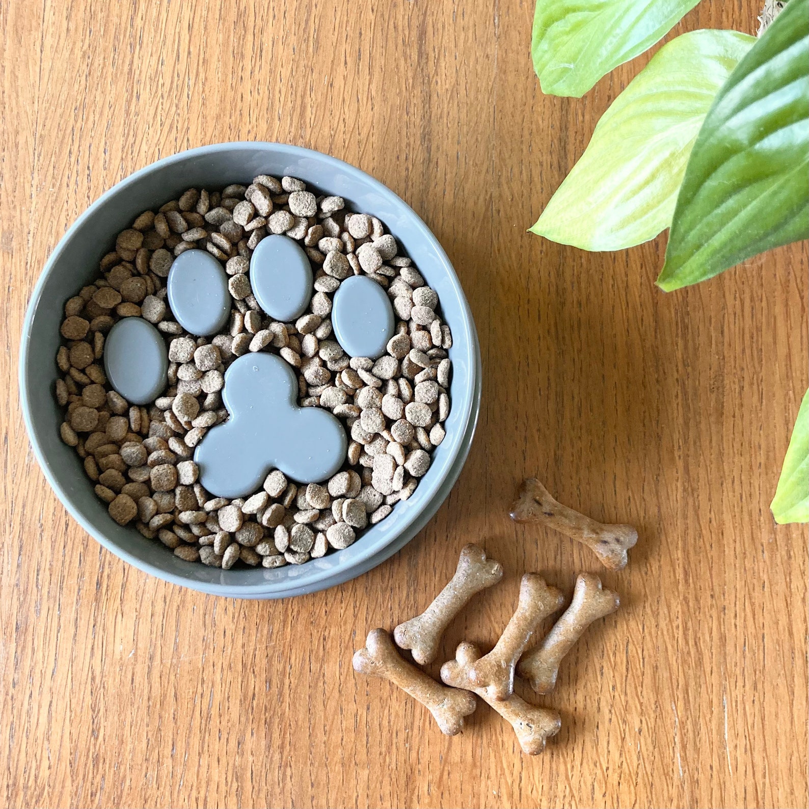 Personalised Slow Feeder Dog Bowl to Slow Down Eating Paw Print Dog