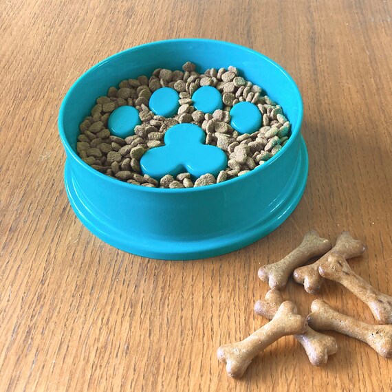Pawprint Slow Feed Dog Bowls