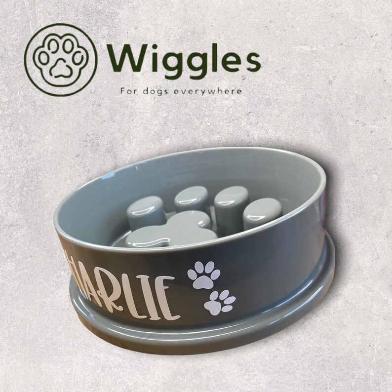 Personalised Slow Feeder Dog Bowl to Slow Down Eating Paw Etsy