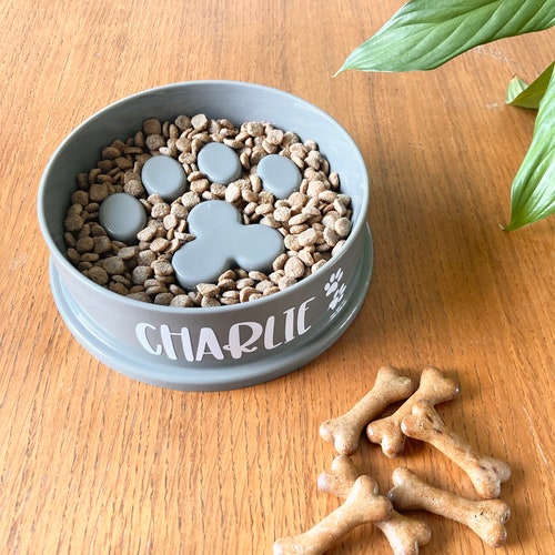 Personalised Slow Feeder Dog Bowl to Slow Down Eating Paw Etsy
