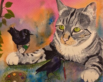 Insegnare al gatto a dipingere