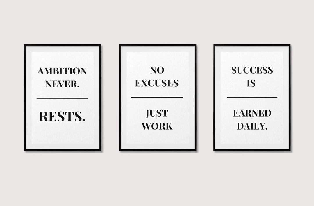 Motivating Wall Art Digital Prints Set of 3 Prints Office Wall ...