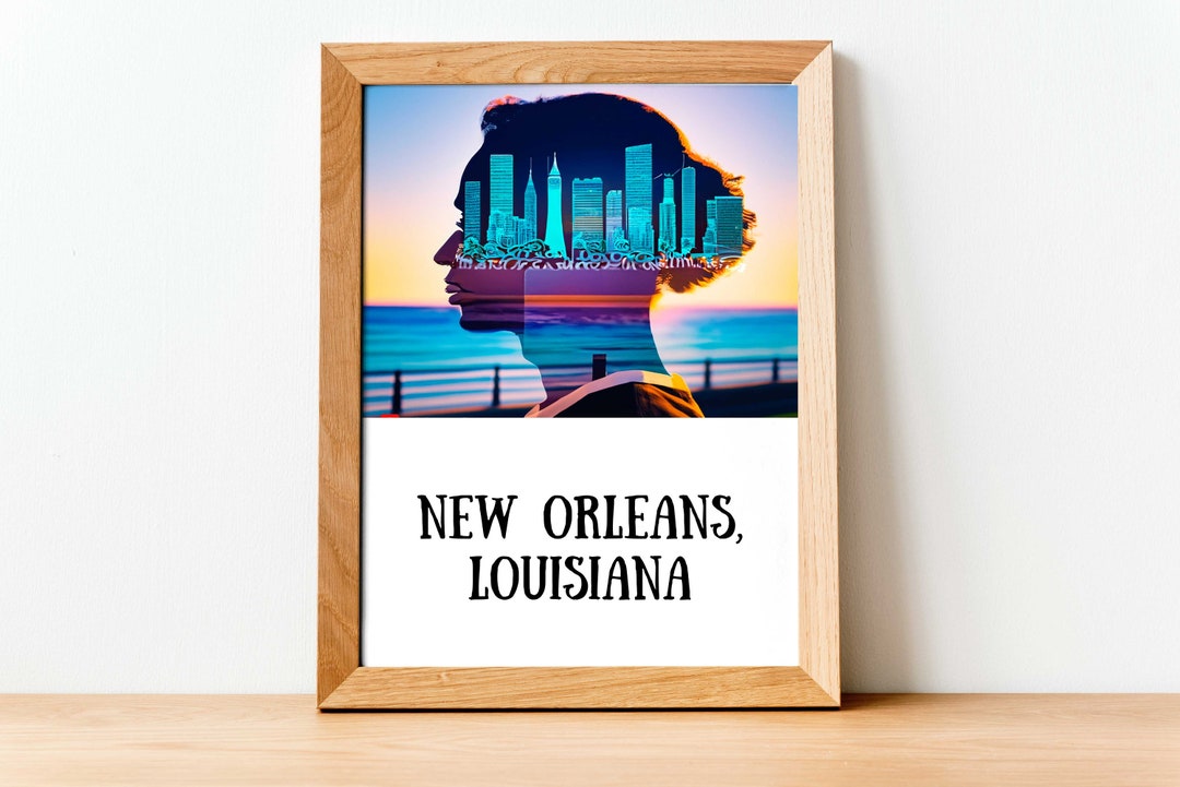 New Orleans Map Print New Orleans Wall Art New Orleans Art Etsy
