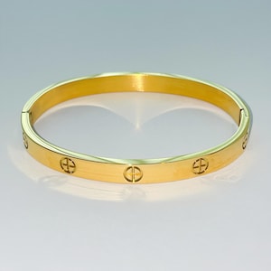 BRACELET 6MM Thick Band Cross Detail Bangle Jewellery