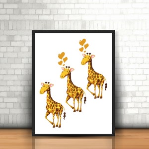 Giraffe Print, Giraffe Printable Wall Art, Giraffe Poster, Safari Animals Printable, Safari Animal Prints, Nursery Animal Wall Art, Giraffe