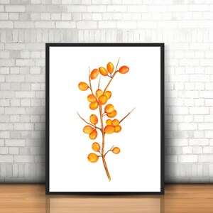 Winter Berry Branch Art Holiday Printable, Christmas Vintage Wall Art, Botanical Winter Branch Print, Country Holiday Wall Decor, Winter Art