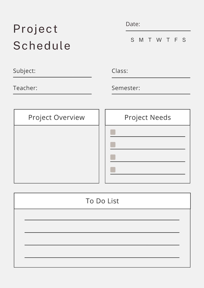 Study Planner Printable Academic Planner Subject Planner Etsy