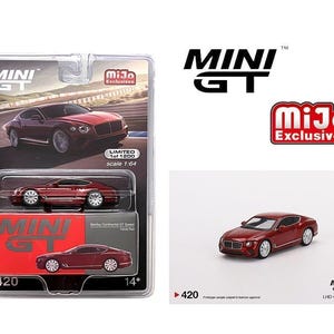 Bentley Continental GT Speed 2022 Candy Red MiJo Exclusives - Mini GT - Scale 1/64 MGT00420MJ