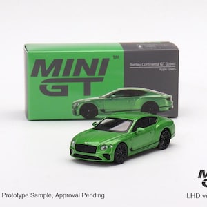 Bentley Continental GT Speed 2022 Apple Green - MINI GT MGT00473-L - Scale 1/64 Approximately