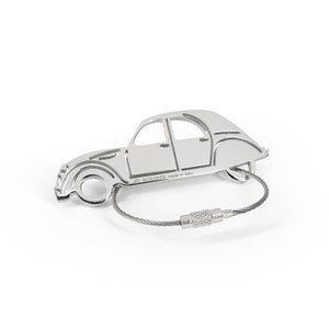 Citroen 2CV Keyring Polished Stainless Steel keychain Schlüsselanhänger Porte-clés llavero