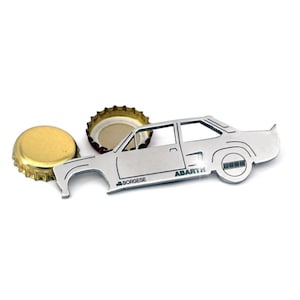 Fiat 131 Abarth Rally Bottle Opener Polished Stainless Steel Scale 1/43