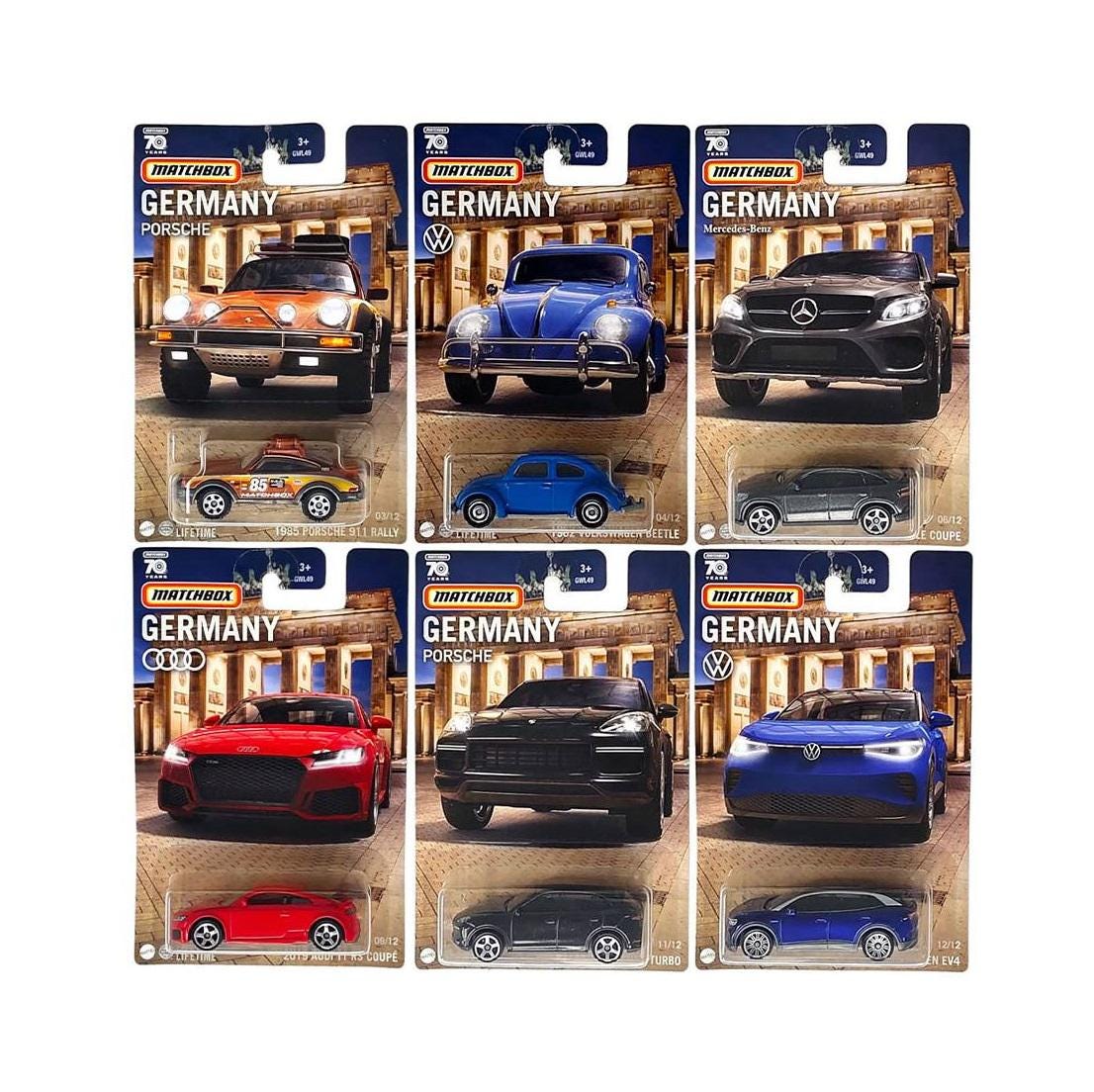 Set of 6 Matchbox vehicles 2023 "Best of Germany" Matchbox model scale approx. 1/64