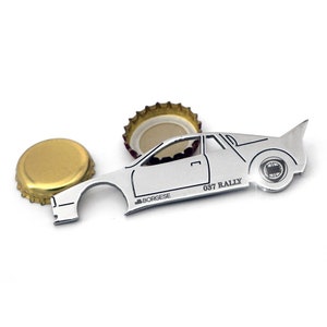 Lancia 037 Rally Bottle Opener Polished Stainless Steel 1/43 Scale Bottle Opener - Flaschenöffner - Décapsuleur - Abrebotellas