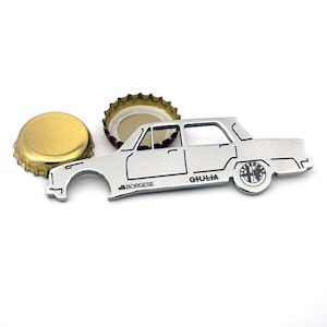 Alfa Romeo Giulia Mk1 Polished Stainless Steel Bottle Opener 1/43 Scale Bottle Opener - Flaschenöffner - Décapsuleur - Abrebotellas