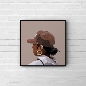 Tomboy Neutral | Black Girl Art Poster | Black Printable Art | Black Owned Wall Art | Black Woman | Home Decor | Afro Art | Digital Download