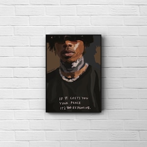 Frieden | Druckbare Kunst | Posterdruck | Wanddekoration | Schwarze Männer Kunstdruck | Schwarz besessen Wandkunst | Urban Kunst | Afro Kunst | Digitaler Download