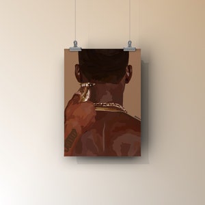 Fade | Schwarzes Kunst Poster | Schwarz besessen Wandkunst | Schwarze Männer Kunstdruck | Drucke | Urban Kunst | Wohnkultur | Afro Kunst | Physischer Druck