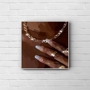 Bling | Black Woman Art Poster | Black Girl Print | Black Printable Art | Black Owned Decor | Black Art | Afro Wall Art | Digital Download