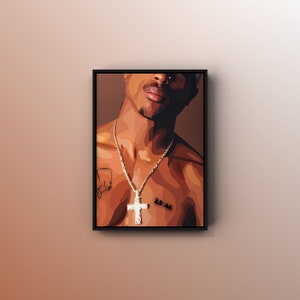 Tupac Shakur | Black Art Poster | Black Owned Wall Art | Black Men Print | Black is Beautiful | Home Decor | Afro Art | Framed Print