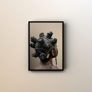 Bantu | Schwarze Frauen Kunst Poster | Schwarzes Mädchen Poster | Schwarzes Haar Kunst | Schwarz besessenes Dekor | Schwarze Kunst | Afro Wand Kunst | Gerahmter Kunstdruck