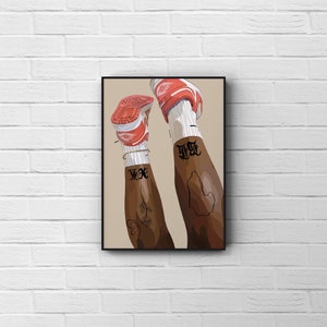Black Girl Sneaker Art Poster | Black Printable Art | Peach Jordan Art Print | Black Women | Black Owned Art | Decor | Digital Download