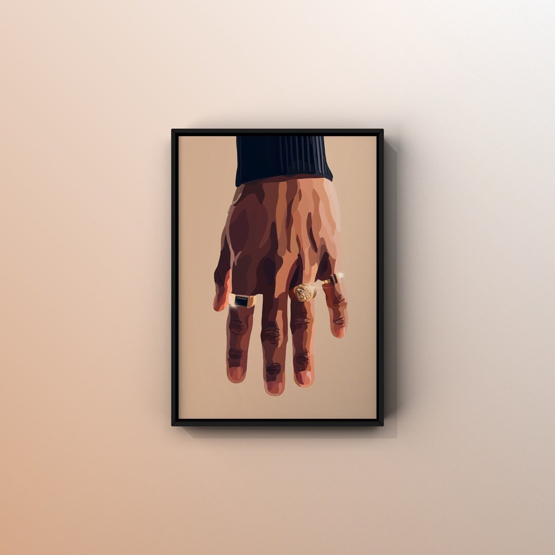 Gold Rings Framed Black Art Poster Black Wall Art Black Owned Black Men