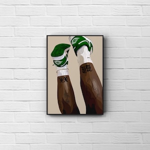 Black Girl Sneaker Art Poster | Black Printable Art | Green Shoes Wall Art | Sneakerhead | Black Owned Art | Afro Decor | Digital Download